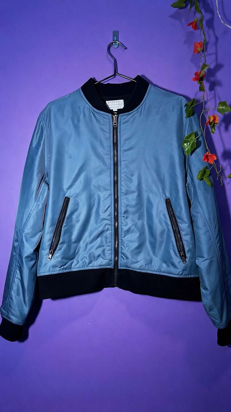 Kendall & Kylie Blue Nylon Bomber Jacket